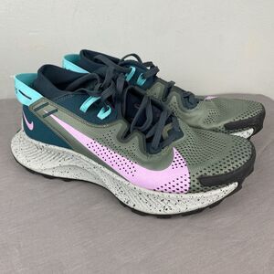 Nike Olive Green Pink and Teal Running Shoes